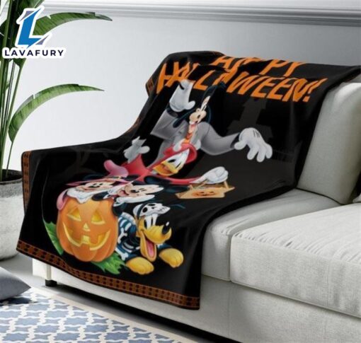 Mickey Mouse Cartoon Happy Halloween Best Seller Fleece Blanket Gift For Fan