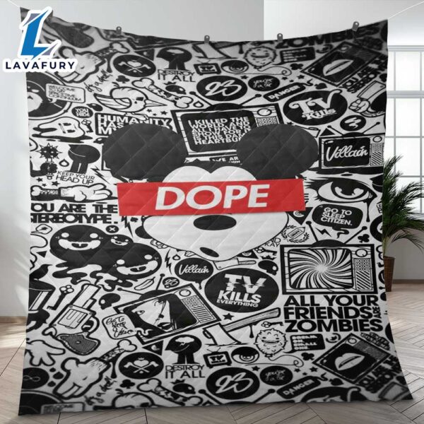 Mickey Mouse Dope Art Cartoon Christmas Gift Lover Blanket
