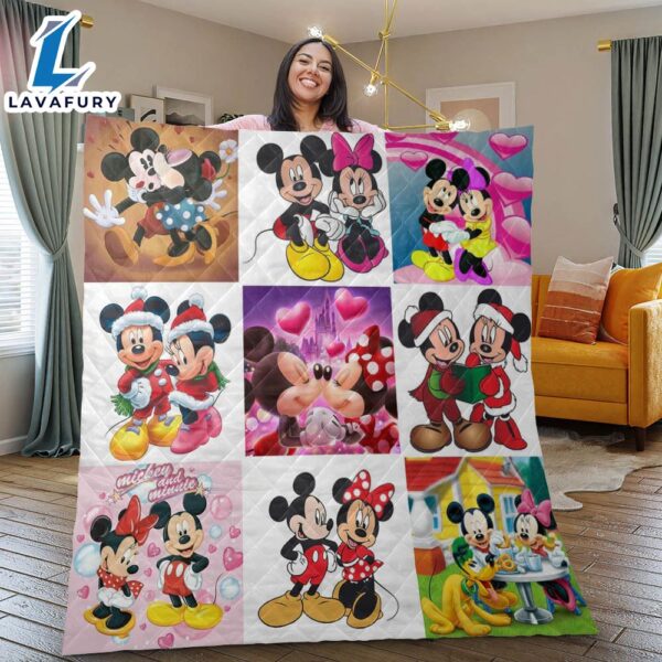 Mickey and Minnie Disney Fan Gift, Happy Valentine’s Day Gift, Mickey and Minnie Love Blanket