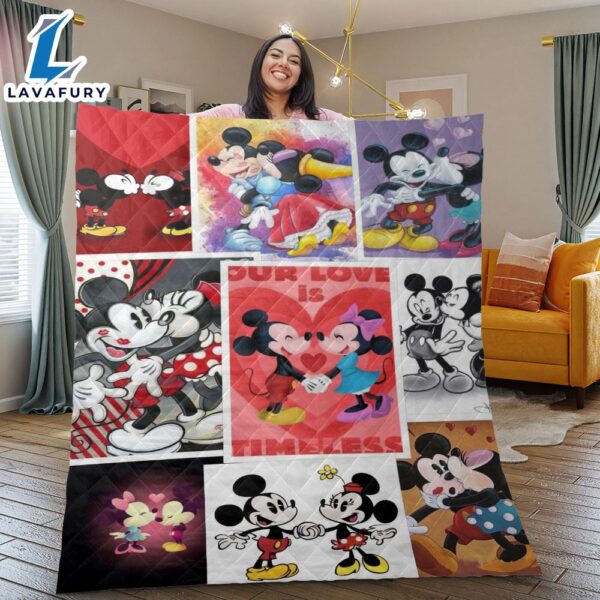 Mickey and Minnie Disney Fan Gift, Happy Valentine’s Day Gift, Mickey and Minnie Love Gift, Our Love Is Timeless Blanket
