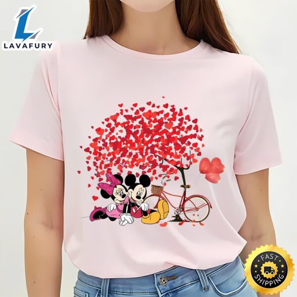 Mickey And Minnie Disney Tree Love Valentine Shirt