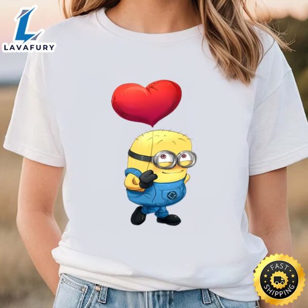 Minion With Heart Bubbles Valentine’s Day T-shirt