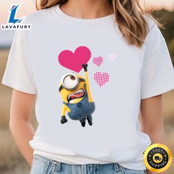 Minion With Heart Valentine’s Day T-shirts