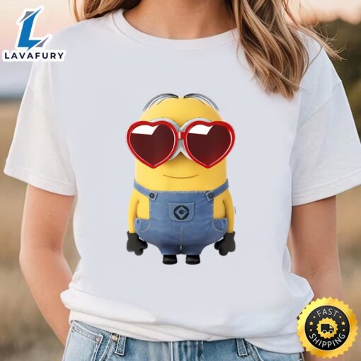 Minions Valentine’s Day Heart Shaped Glasses T-Shirt