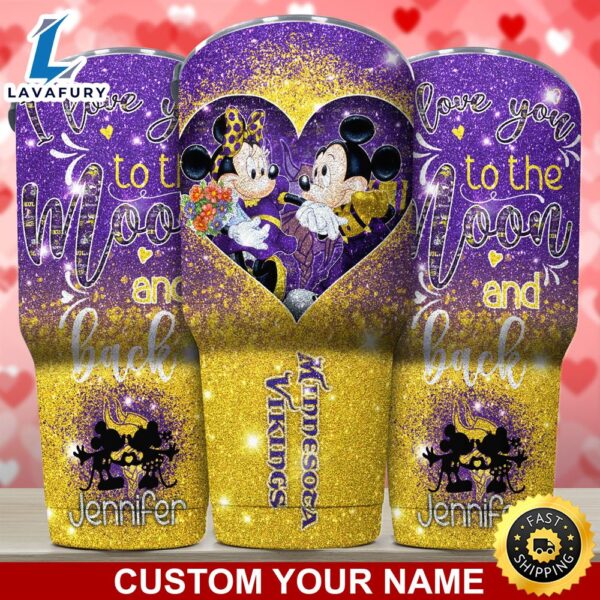 Minnesota Vikings NFL-Custom Tumbler Love You To The Moon And Back  For This