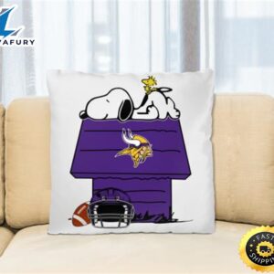 Minnesota Vikings NFL Football Snoopy Woodstock The Peanuts Movie Pillow Square Pillow