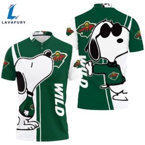 Minnesota Wild Snoopy Lover 3d Printed Polo Shirt