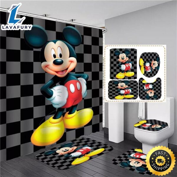 Model 2 Funny Mickey Mouse Bathroom Sets, Shower Curtain Sets