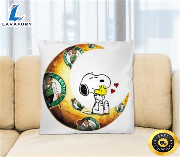 NBA Basketball Boston Celtics I Love Snoopy To The Moon And Back Pillow Square Pillow