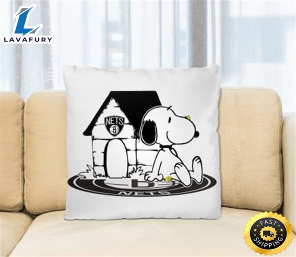 NBA Basketball Brooklyn Nets Snoopy The Peanuts Movie Pillow Square Pillow