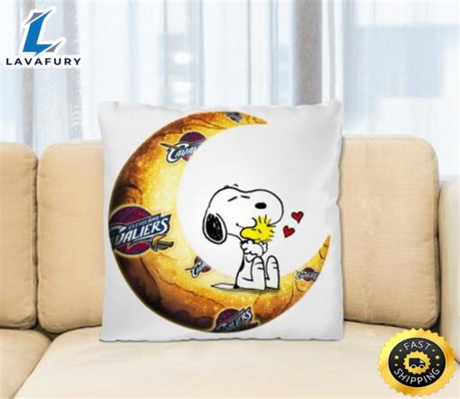 NBA Basketball Cleveland Cavaliers I Love Snoopy To The Moon And Back Pillow Square Pillow