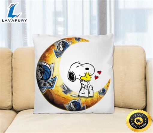 NBA Basketball Dallas Mavericks I Love Snoopy To The Moon And Back Pillow Square Pillow