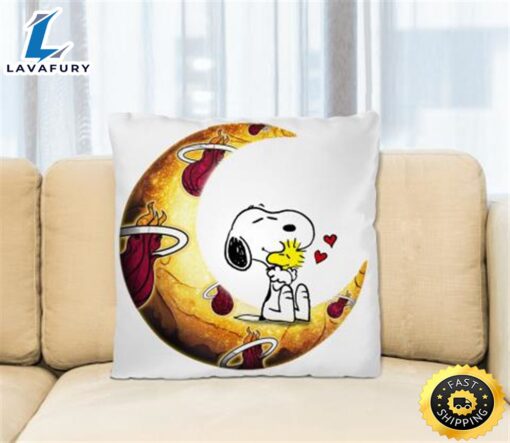 NBA Basketball Miami Heat I Love Snoopy To The Moon And Back Pillow Square Pillow