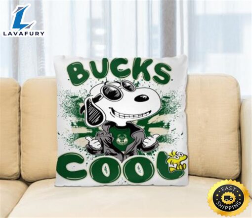 NBA Basketball Milwaukee Bucks Cool Snoopy Pillow Square Pillow