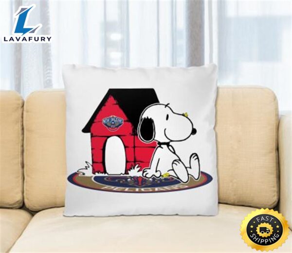 NBA Basketball New Orleans Pelicans Snoopy The Peanuts Movie Pillow Square Pillow