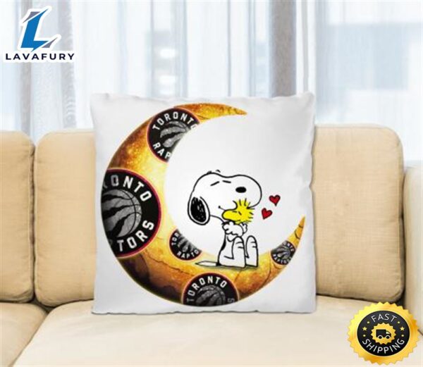 NBA Basketball Toronto Raptors I Love Snoopy To The Moon And Back Pillow Square Pillow