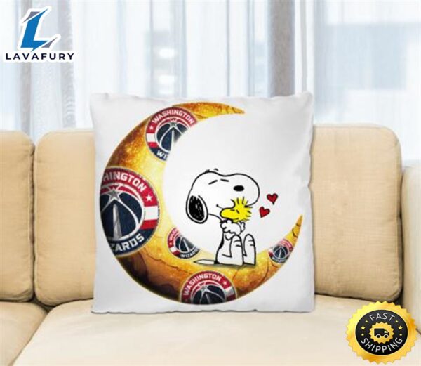 NBA Basketball Washington Wizards I Love Snoopy To The Moon And Back Pillow Square Pillow