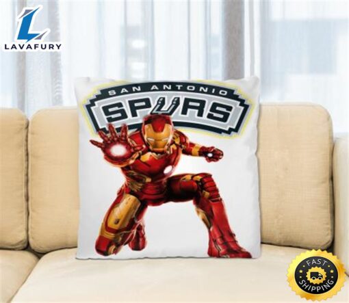 NBA Iron Man Marvel Comics Sports Basketball San Antonio Spurs Square Pillow