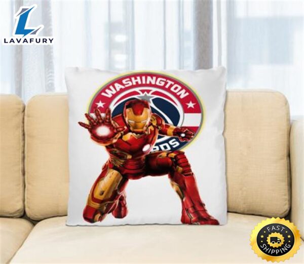 NBA Iron Man Marvel Comics Sports Basketball Washington Wizards Square Pillow