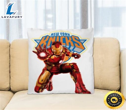 NBA Iron Man Marvel Comics Sports BasketballNew York Knicks Square Pillow