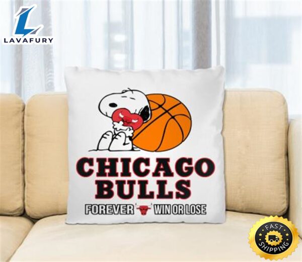 NBA The Peanuts Movie Snoopy Forever Win Or Lose Basketball Chicago Bulls Pillow Square Pillow