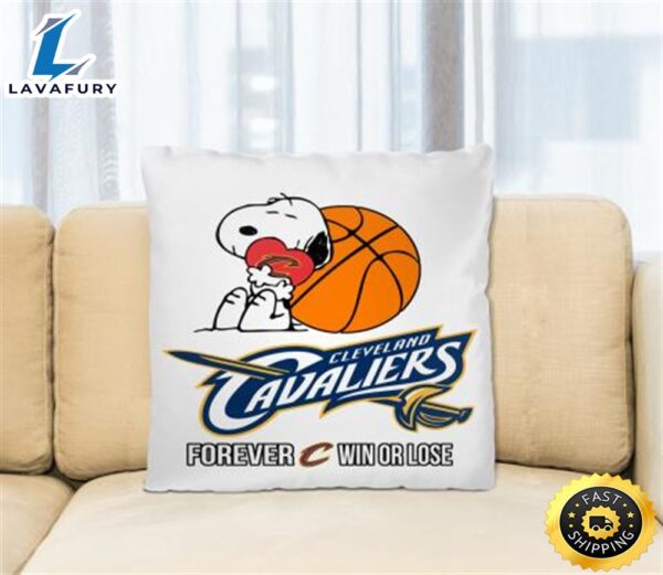 NBA The Peanuts Movie Snoopy Forever Win Or Lose Basketball Cleveland Cavaliers Pillow Square Pillow
