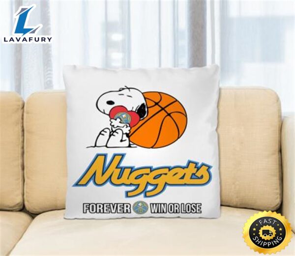 NBA The Peanuts Movie Snoopy Forever Win Or Lose Basketball Denver Nuggets Pillow Square Pillow