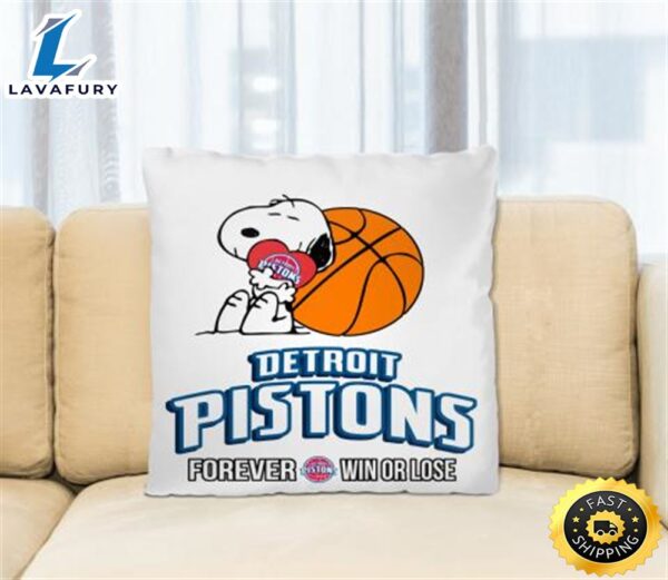 NBA The Peanuts Movie Snoopy Forever Win Or Lose Basketball Detroit Pistons Pillow Square Pillow