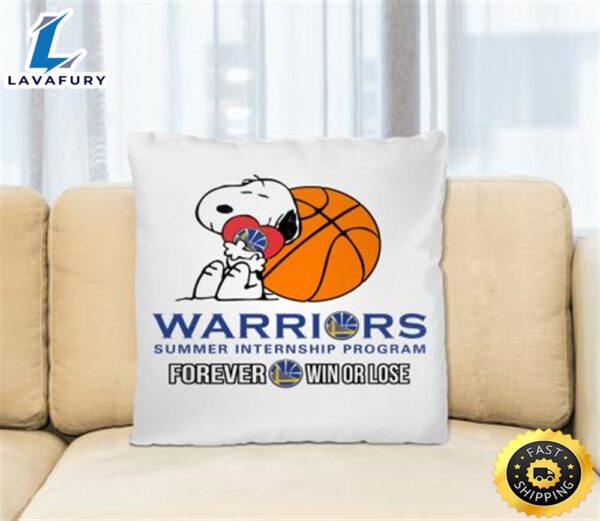 NBA The Peanuts Movie Snoopy Forever Win Or Lose Basketball Golden State Warriors Pillow Square Pillow
