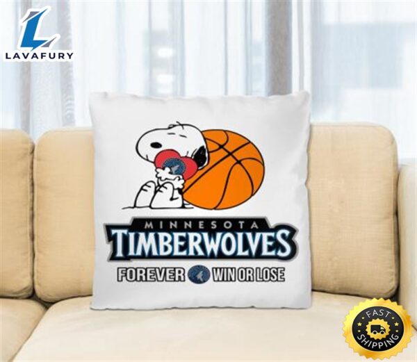 NBA The Peanuts Movie Snoopy Forever Win Or Lose Basketball Minnesota Timberwolves Pillow Square Pillow