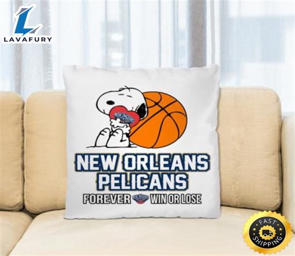 NBA The Peanuts Movie Snoopy Forever Win Or Lose Basketball New Orleans Pelicans Pillow Square Pillow
