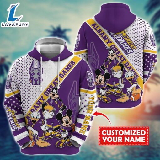 NCAA And Mickey Albany Great Danes Character Cartoon Movie Custom Name Hoodie New Arrivals