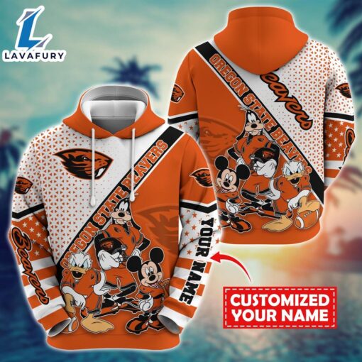 NCAA And Mickey Oregon State Beavers Character Cartoon Movie Custom Name Hoodie New Arrivals