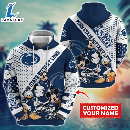 NCAA And Mickey Penn State Nittany Lions Character Cartoon Movie Custom Name Hoodie New Arrivals