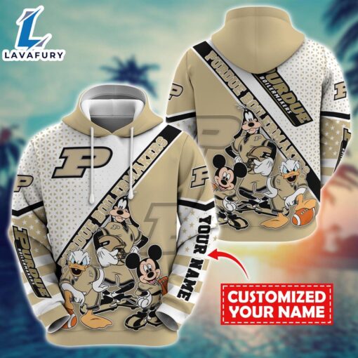 NCAA And Mickey Purdue Boilermakers Character Cartoon Movie Custom Name Hoodie New Arrivals