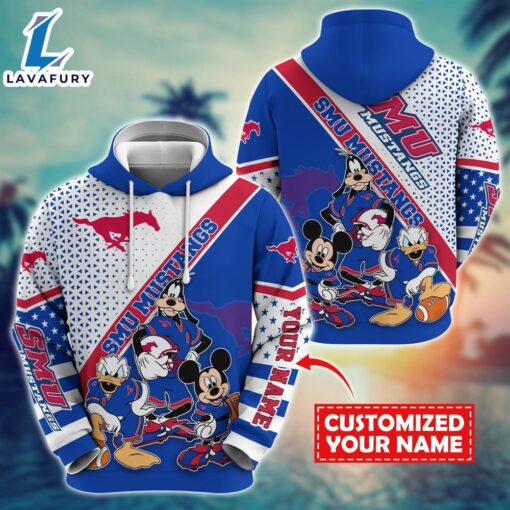 NCAA And Mickey SMU Mustangs Character Cartoon Movie Custom Name Hoodie New Arrivals