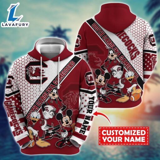 NCAA And Mickey South Carolina Gamecocks Character Cartoon Movie Custom Name Hoodie New Arrivals