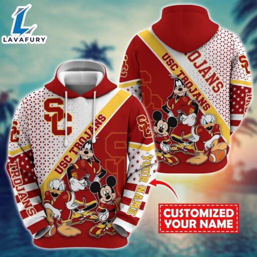 NCAA And Mickey USC Trojans Character Cartoon Movie Custom Name Hoodie New Arrivals