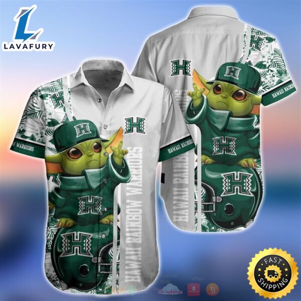NCAA Hawaii Rainbow Warriors Baby Yoda Hawaiian Shirt