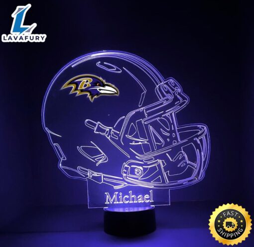 NFL Baltimore Ravens Light Up Modern Helmet Nfl Football Led Sports Fan Lamp