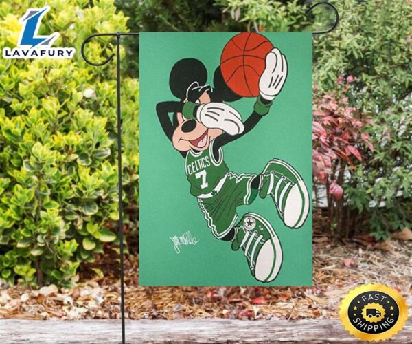 NFL Boston Celtics Mickey Playing Double Sided Printing Garden Flag