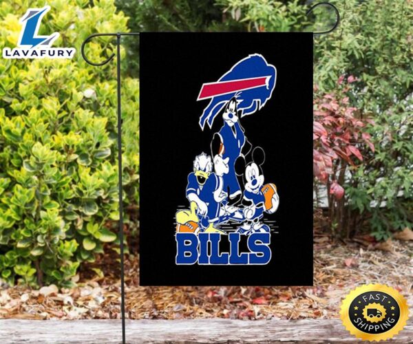 NFL Buffalo Bills Mickey Donald Goofy Double Sided Printing Garden Flag