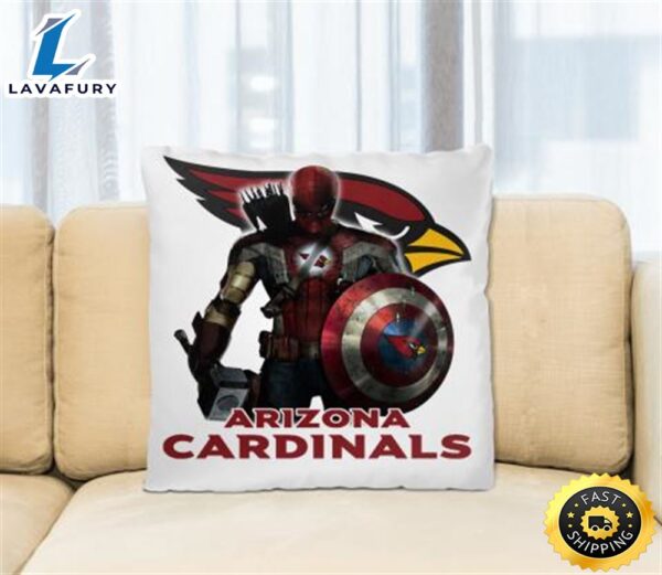 NFL Captain America Thor Spider Man Hawkeye Avengers Endgame Football Arizona Cardinals Square Pillow