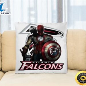 NFL Captain America Thor Spider Man Hawkeye Avengers Endgame Football Atlanta Falcons Square Pillow