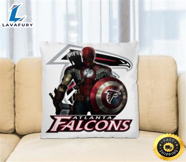NFL Captain America Thor Spider Man Hawkeye Avengers Endgame Football Atlanta Falcons Square Pillow