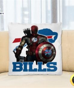NFL Captain America Thor Spider Man Hawkeye Avengers Endgame Football Buffalo Bills Square Pillow