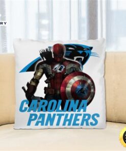 NFL Captain America Thor Spider Man Hawkeye Avengers Endgame Football Carolina Panthers Square Pillow