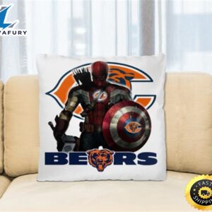 NFL Captain America Thor Spider Man Hawkeye Avengers Endgame Football Chicago Bears Square Pillow