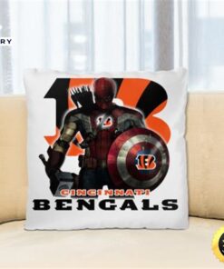 NFL Captain America Thor Spider Man Hawkeye Avengers Endgame Football Cincinnati Bengals Square Pillow