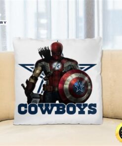 NFL Captain America Thor Spider Man Hawkeye Avengers Endgame Football Dallas Cowboys Square Pillow